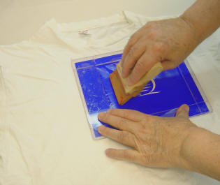 Squeegee the Paint onto the Shirt in One Motion